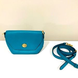COACH Turquoise mini crossbody 100% Leather